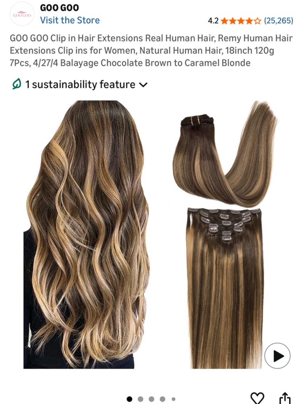 Balayage Clip-In Human Hair Extensions — Chocolate Brown to Caramel Blonde